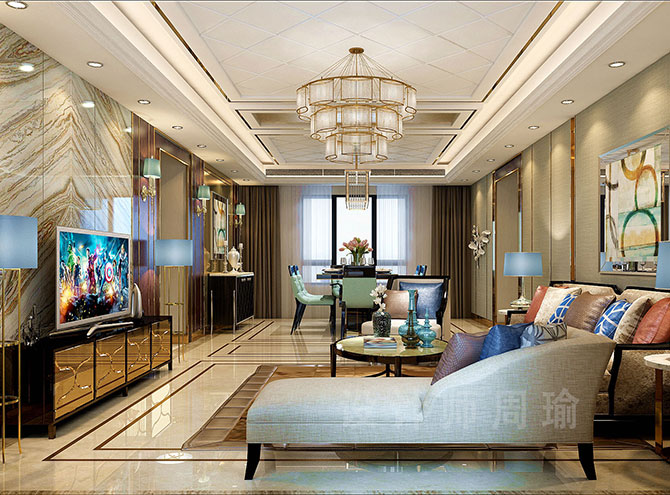 WWW屄视频世纪江尚三室两厅168平装修设计效果欣赏